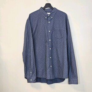 Denim & Supply Ralph Lauren Shirt Men XXL Navy Beige Paisley LS Buttons Tag Boho